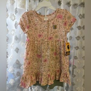 Carhartt Floral Kids Dress in Pink and Green